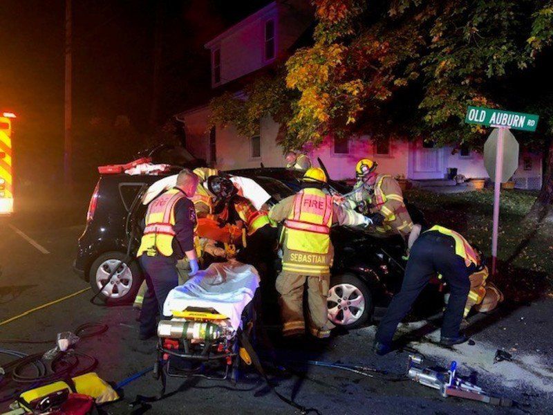One person trapped in Derry accident
